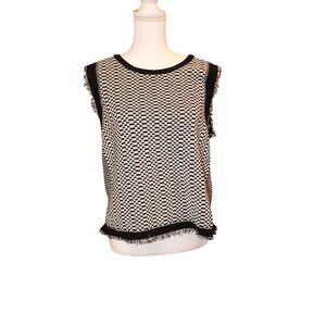 Nic & Zoe Black & White Sleeveless Knit Sweater, XL NWT